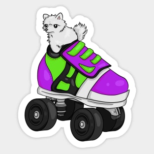 Pomeranian Rollerskate Sticker